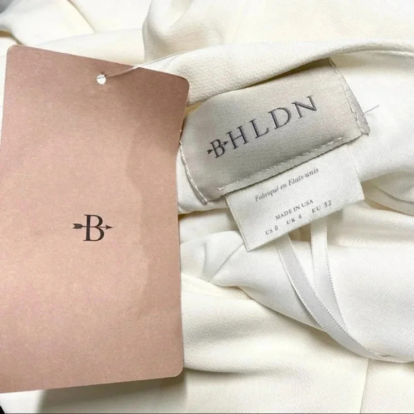 NWT BHLDN Montreal Juliana Crepe Maxi Dress Ivory White Wedding Cocktail Halter - Picture 8 of 8